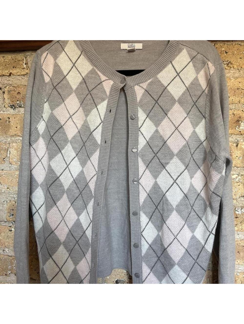 argyle cardigan croft barrow croft barrow classic knit button front argyle